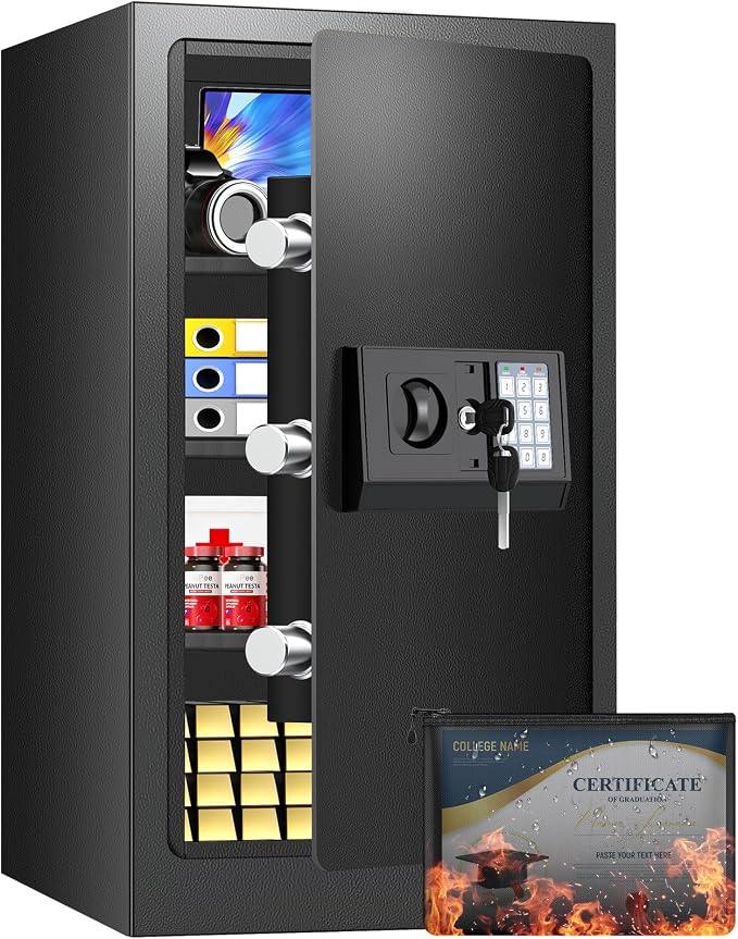 Tall Safe Box, Home Safe with Fireproof Waterproof Bag, 6.2 Cuft Anti-Theft by FOWORE