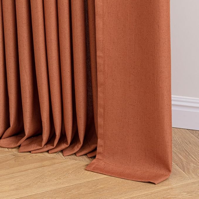 Memory Trained Pinch Pleated Curtains 102 Inches Long, Viral Linen Pinch Pleat - Image 8