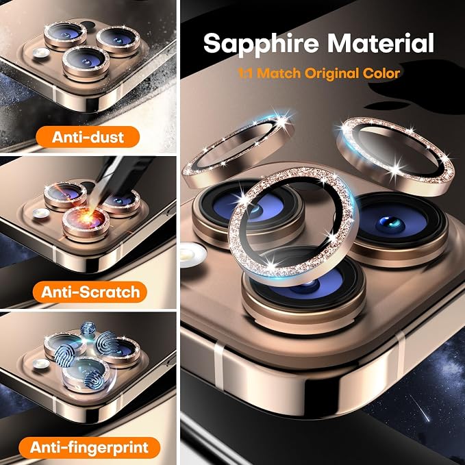 for iPhone 16 Pro/iPhone 16 Pro Max Camera Lens Protector, Tempered Glass - Image 3