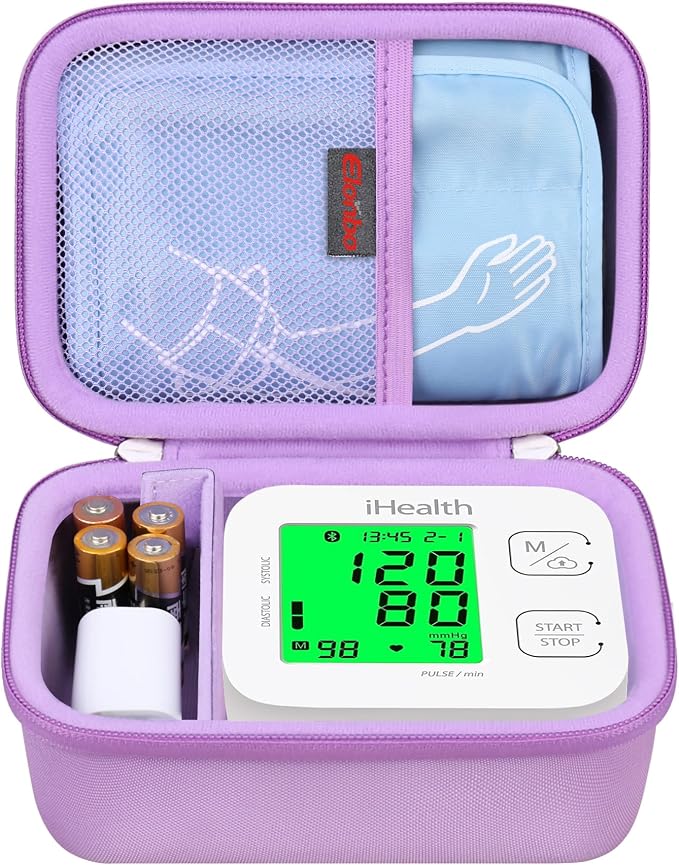 Elonbo Carrying Case for iHealth Track Smart Upper Arm Blood Pressure Monitor by Elonbo