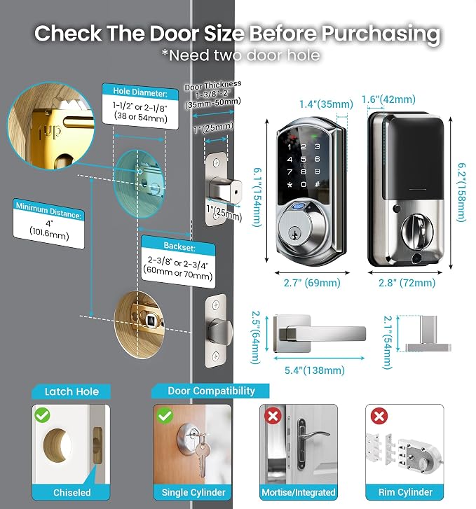 Veise VE07-L Fingerprint App Control Smart Locks - Image 9