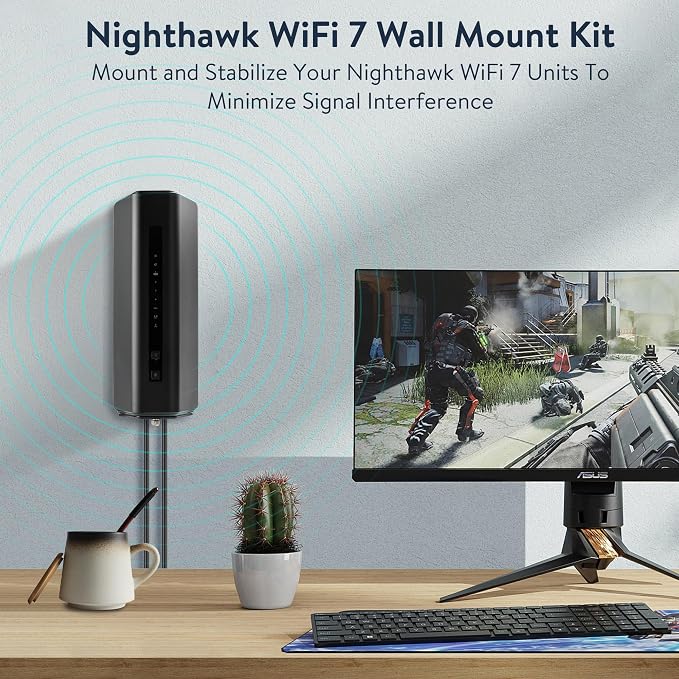 Wall Mount Bracket for Nighthawk WiFi 7 Router, Aluminum Alloy Wall Mount - Image 2