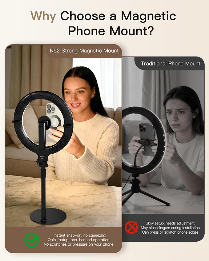 NiceVeedi 10.2” Magnetic Desk Ring Light - Image 4