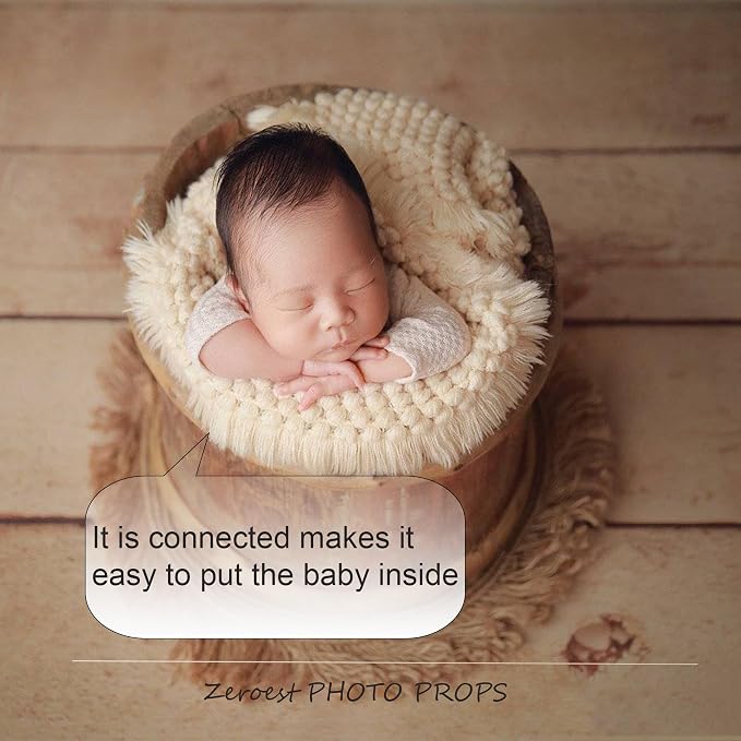 Zeroest Baby Photography Props Basket Braid Wool Wrap Newborn Photo Shoot - Image 3