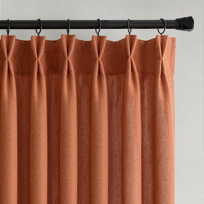 Memory Trained Pinch Pleated Curtains 102 Inches Long, Viral Linen Pinch Pleat - Image 2