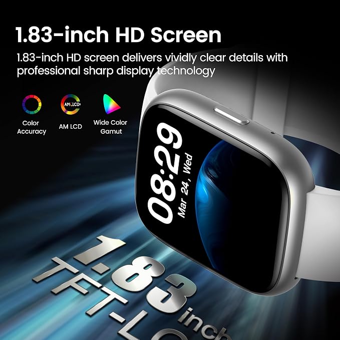 Smart Watch with Alexa Built-in, 1.83" HD Touchscreen Fitness Tracker with - Image 2