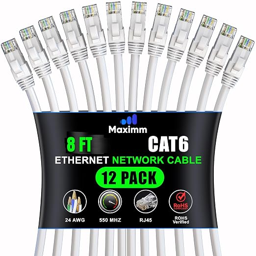 Maximm Cat 6 Ethernet Cable - 8 ft by MaximmCable