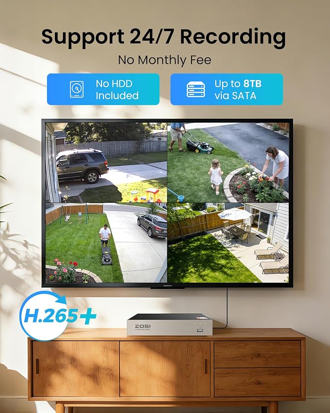 ZOSI 8CH 3K Lite Wired Security Camera System - Image 6