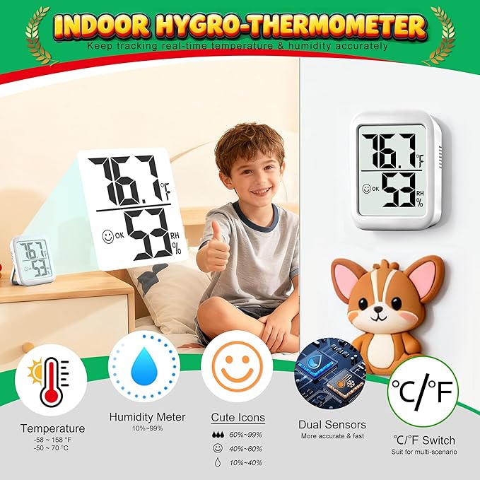 Antonki 2 Pack Room Thermometer - Image 4