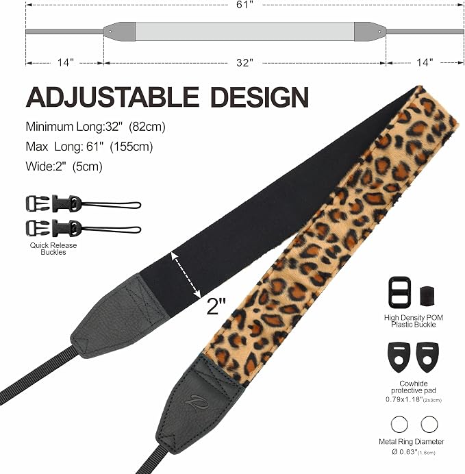 Padwa Lifestyle Leopard Velvet Camera Strap - Image 6