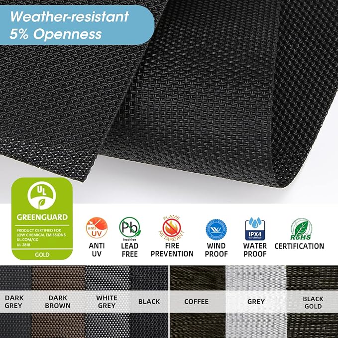 SmartWings Motorized Outdoor Patio Shades Roll Up Blinds - Image 3