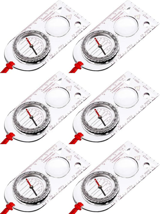 Gejoy 6 Pcs Orienteering Compass Bulk Portable Survival Compass Scout Learning by Unknown