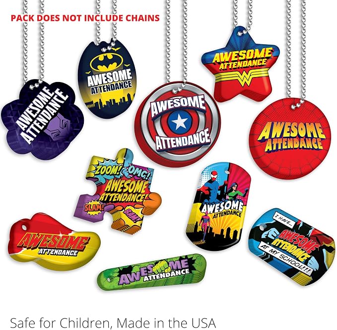 Brag Tags Awesome Attendance Heroes Value Pack to Improve Students' School & - Image 6