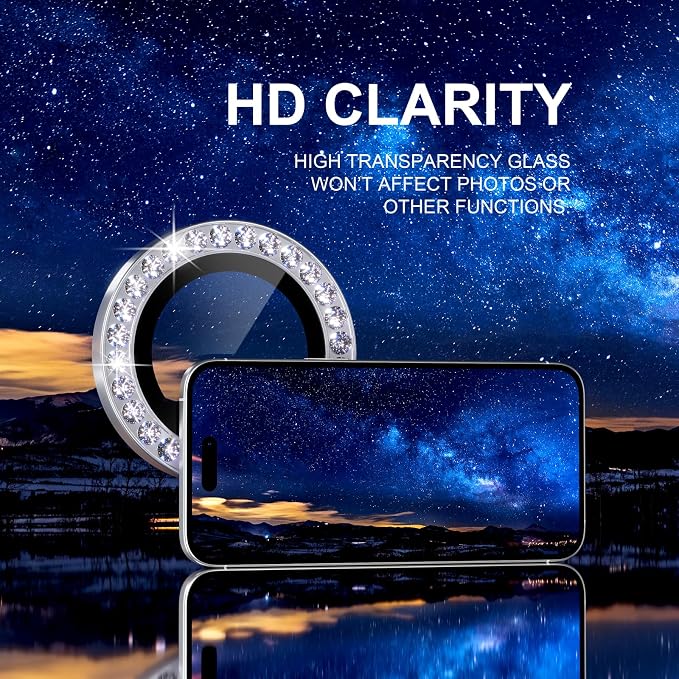 Choiche Compatible for iPhone 17 Camera Lens Protector Bling, 9H Tempered Glass - Image 5
