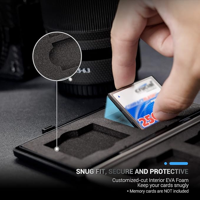 4 Slots CF Card Holder, Water-Resistance Anti-Shock Compact Flash Card Case - Image 3