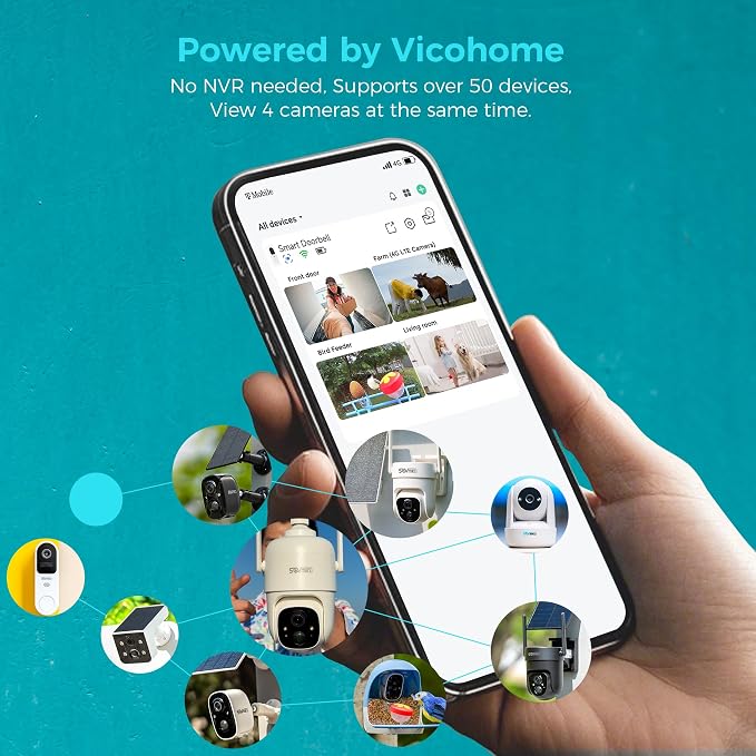 Vicohome 3CQ1 AI 2K Solar Security Camera Wireless Outdoor, Battery Powered - Image 2