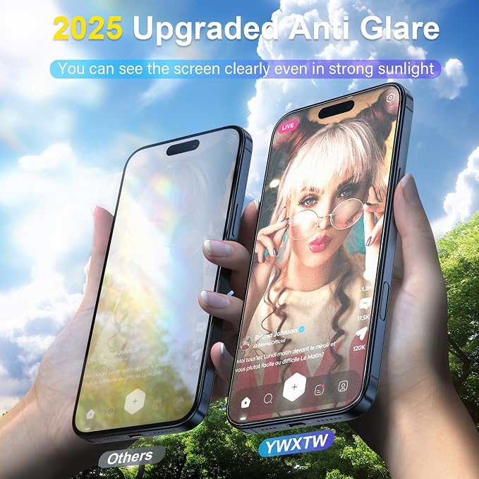 YWXTW 2 Pack for iPhone 17 Pro Matte Screen Protector 6.3 Inch + 1 Set Camera - Image 2