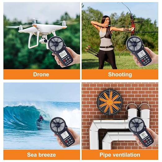 BTMETER BT-100 Handheld Anemometer, Digital Wind Speed CFM Meter Gauge Air Flow - Image 7