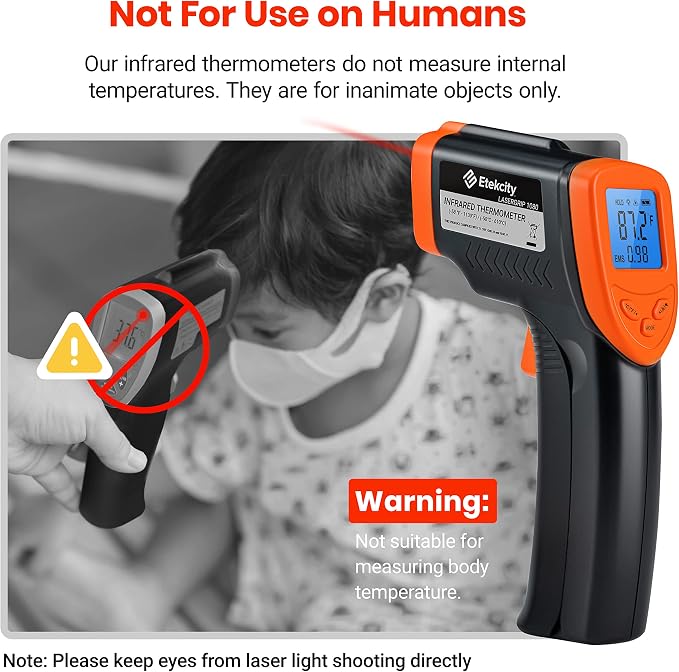 Etekcity Infrared Thermometer Laser Temperature Gun 1080, -58°F~ 1130°F - Image 9
