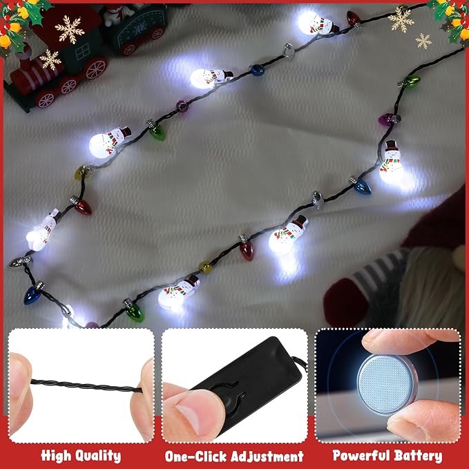 1PCS Light Up Christmas Necklace, Colorful 3 Modes Xmas Accessories - Image 3