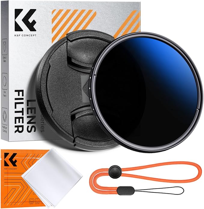 K&F CONCEPT 67mm Variable ND Camera Lens Filter ND2-ND400 + Filter Cap + by KFCONCEPT