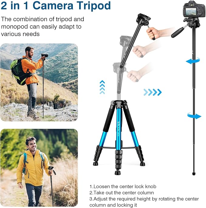 Victiv 72 inch Camera Tripod, Tall Tripod - Image 5