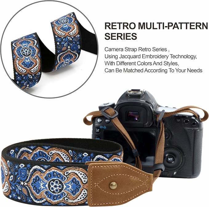 Padwa Lifestyle 2" Wide Classic Crazy Horse Art Cowhide Head Cotton Camera - Image 4