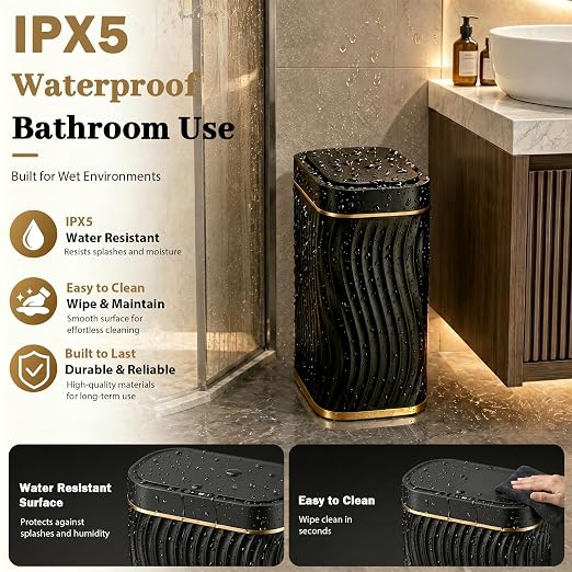 steo spce Automatic Motion Sensor Bathroom Small Trash Can - Image 5