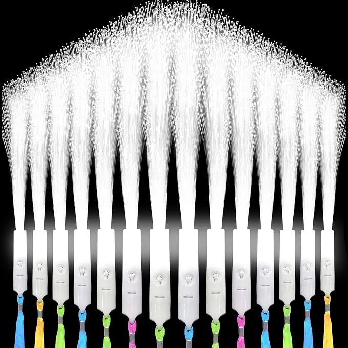 SHQDD 24 PCS White LED Fiber Optic Wands, Wedding & Party Supplies, Glow & by SHQDD