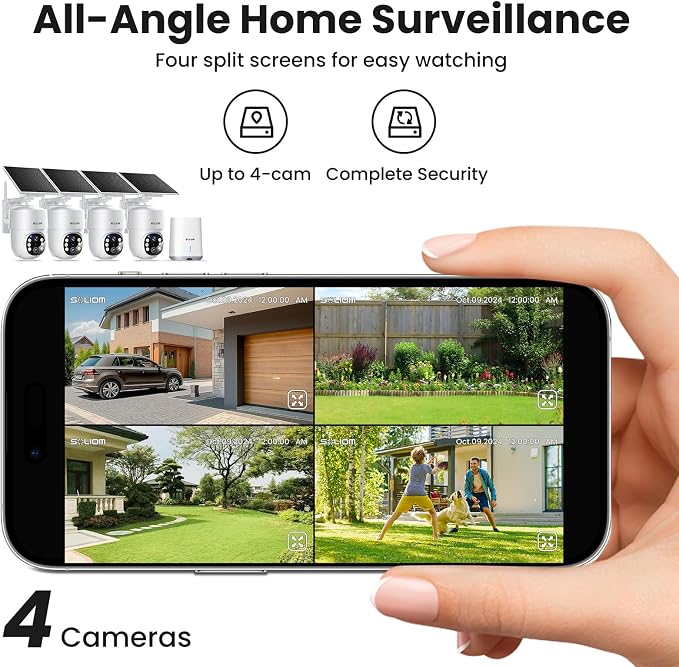 SOLIOM- 5MP Security Cameras Wireless Outdoor, No Subscription & Solar Powered - Image 6