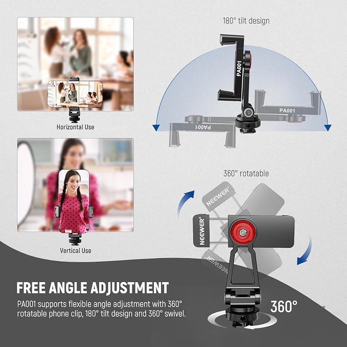 NEEWER Metal Phone Tripod Mount Adapter - Image 4