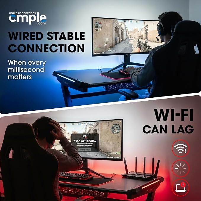 Cmple - Cat5e Plenum Cable 1000ft, 350MHz Gigabit Ethernet Solid Network - Image 8