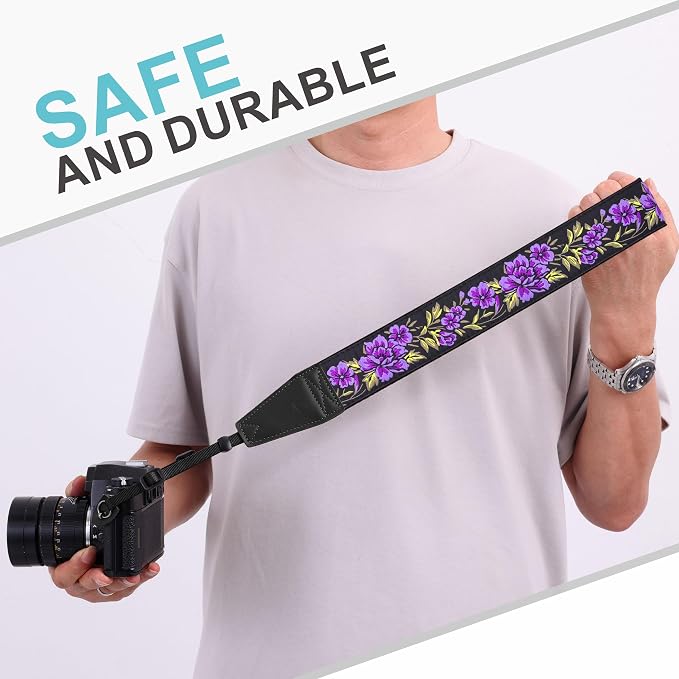 Padwa Lifestyle Purple Rose Camera Strap - Image 5