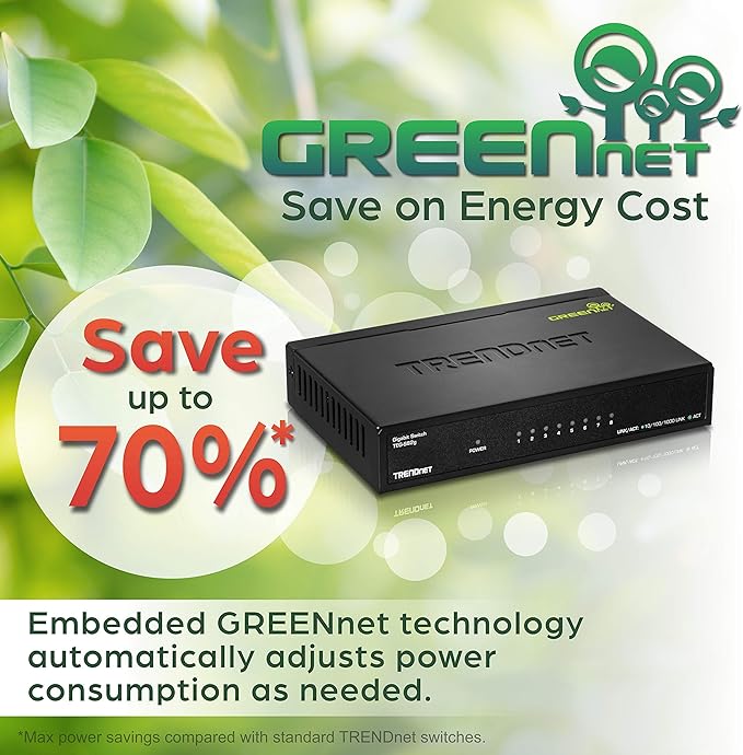 TRENDnet 8-Port Gigabit GREENnet Switch, Ethernet Network Switch, 8 x - Image 5
