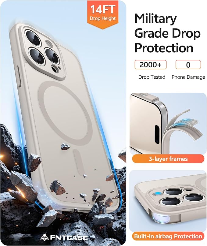 FNTCASE for iPhone 14 Pro Case: Translucent Matte Cases - Image 5