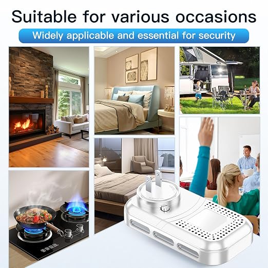 Plug in 6-in-1 Environment Detectors, HD Display Temperature Humidity Monitor - Image 9