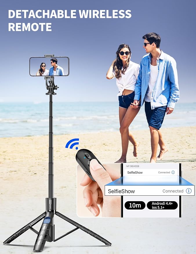 Aluminum 71" Phone Tripod, Travel Tripods - Image 4