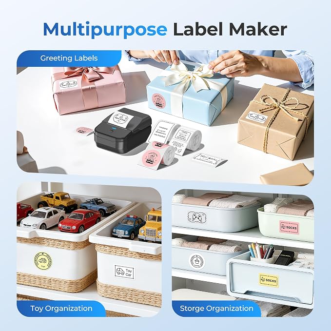 PM240 Label Maker Machine with 3 Tapes, Set 1 - Image 5