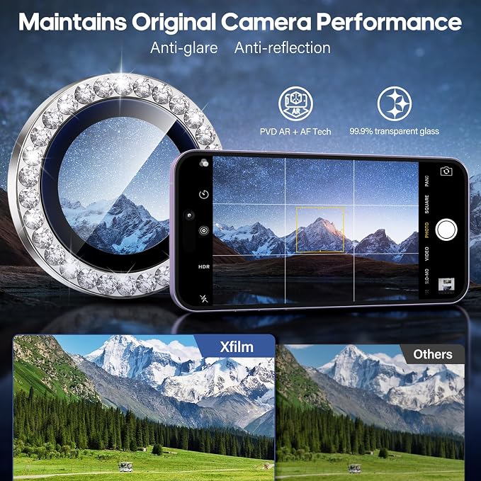 for iPhone 17 Camera Lens Protector Bling, Individual Diamond Metal Ring - Image 4