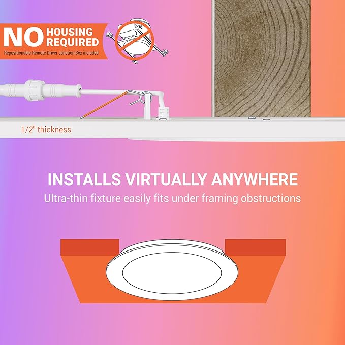 HALO 6” Smart Wi-Fi Slim Canless LED Downlight Powered by WiZ Pro, Dimmable - Image 3