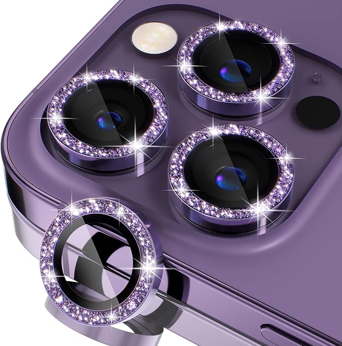 Misea for iPhone 14 Pro/iPhone 14 Pro Max Camera Lens Protector Bling, 9H by Misea