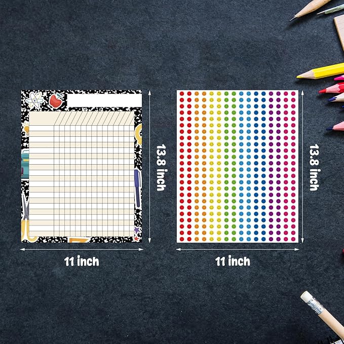 8pcs Attendance Charts for Classroom Management 11x13.8in Multi-Color Incentive - Image 7