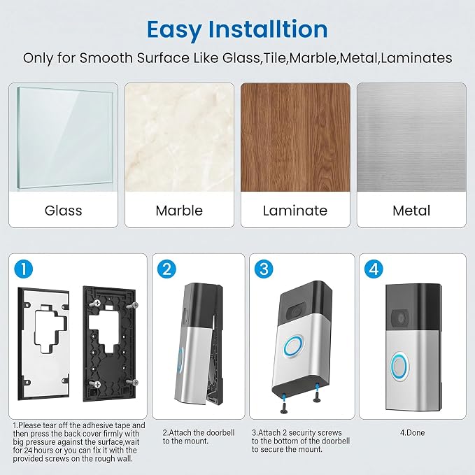 No-Drill Adhesive Doorbell Mount - Image 6