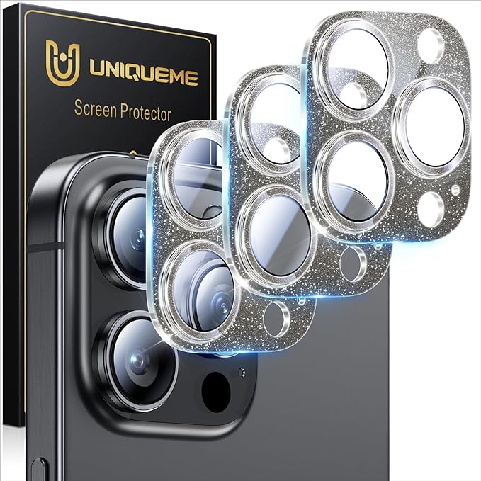 UniqueMe for 3 Pack iPhone 15 Pro/iPhone 15 Pro Max Camera Lens Protector by UniqueMe