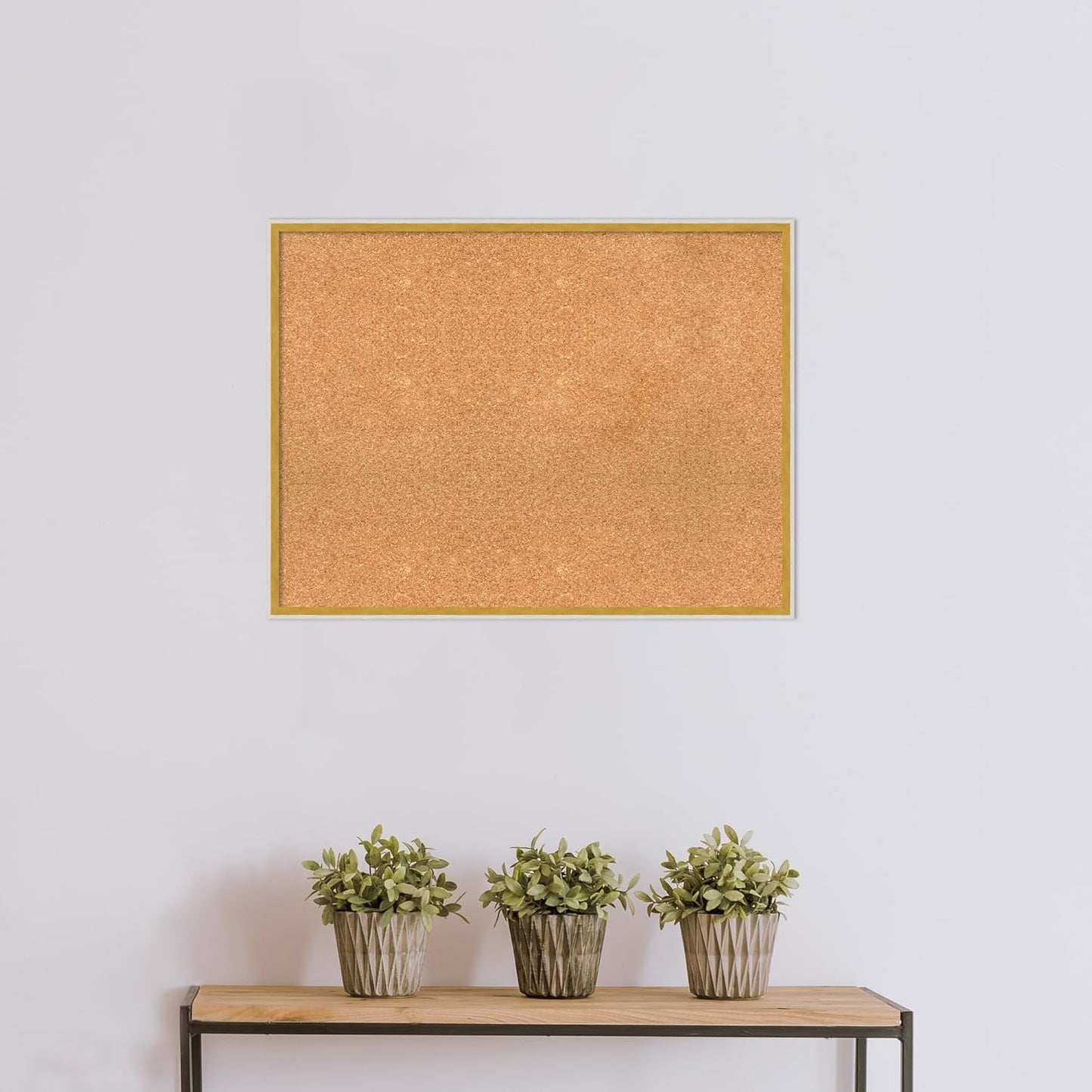 Amanti Art Natural Cork Board for Wall, 25x33 Vision Board with White Frame, Large Corkboard Office Decor for Home Organization, Modern Corkboard Pinboard to Display Items for Home Organization in