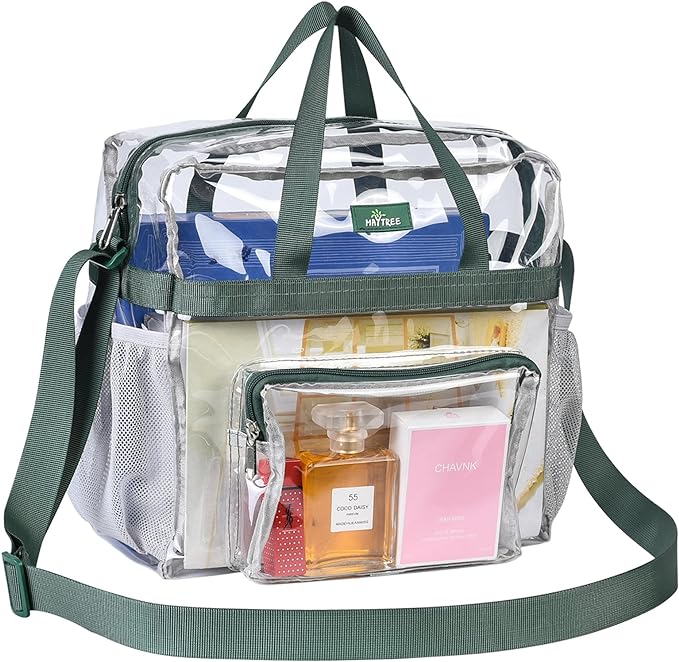 MAY TREE Clear Bag for Stadium Events 12×6×12 Clear Tote Lunch Bag by MAYTREE