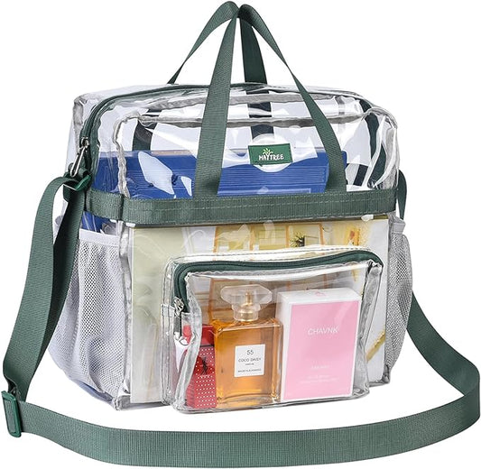 MAY TREE Clear Bag for Stadium Events 12×6×12 Clear Tote Lunch Bag by MAYTREE