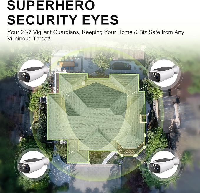 2K Solar Security Cameras Wireless Outdoor-2.4/5Ghz WiFi Cameras - Image 7