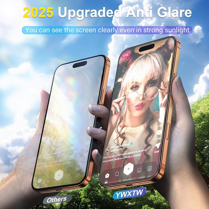 YWXTW 2 Pack for iPhone 17 Pro Max Matte Screen Protector 6.9 Inch+1 Set Camera - Image 2