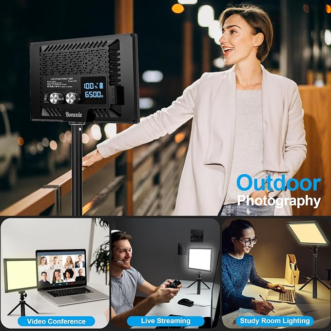 15W Rechargeable LED Video Light Kit, 9” Camera Light - Image 7
